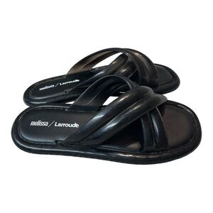 Melissa x Larroude Cali Slide Sandal Black Size 9 Women